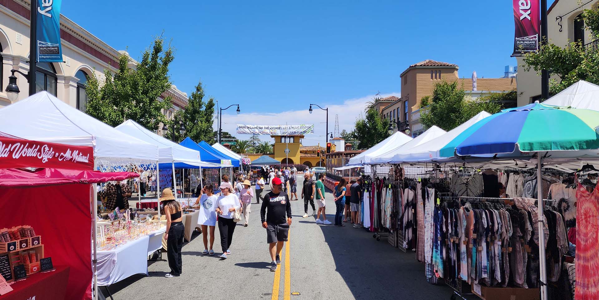 booths lining burlingame avenue